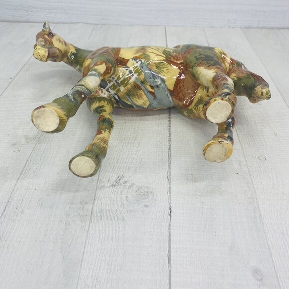 Patchwork MARE HORSE Grassland With Multi Colored Horse 10" Tall Resin Figurine - Picture 7 of 13